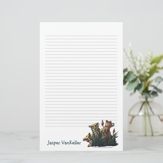 King Lion en Cubs Briefpapier (Staand voorkant)