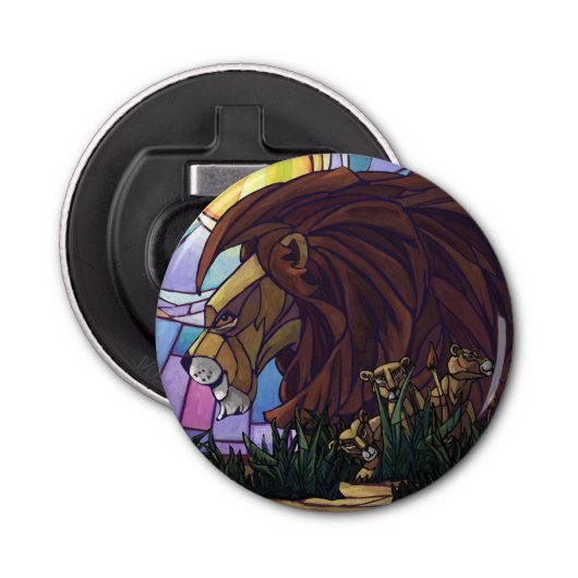 King Lion en Cubs Button Flesopener (Voorkant)