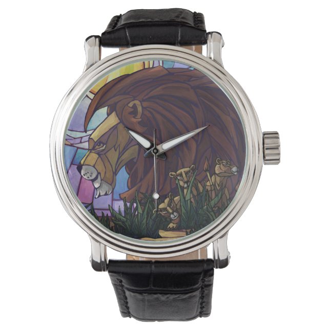 King Lion en Cubs Horloge (Voorkant)