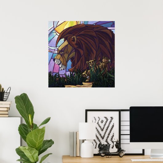 King Lion en Cubs Poster (Thuiskantoor)