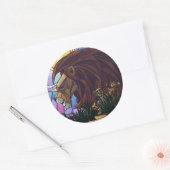 King Lion en Cubs Ronde Sticker (Envelop)