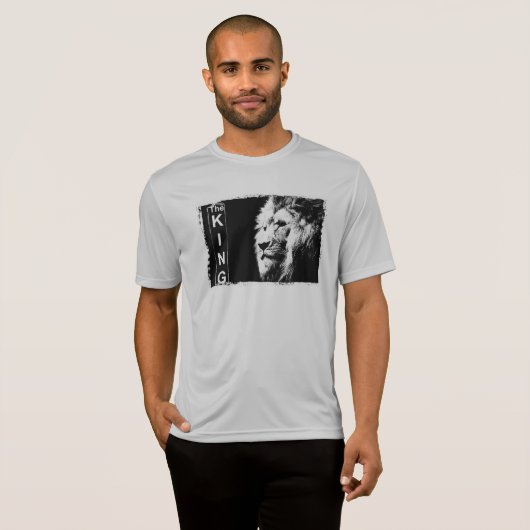 King Mannen Sport-Tek Concurrent Silver Sjabloon T-shirt (Voorkant volledig)