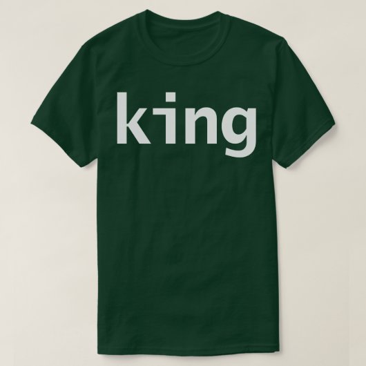 King Minimale Typografie Witte tekst T-shirt (Design voorkant)