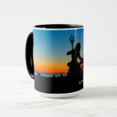 King Neptune bij Sunrise Silhoutte Mok (Voorkant links)