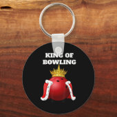 King of Bowling Mannen Bowling Player Boys Bowlin Sleutelhanger (Voorkant)
