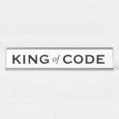 King of Code Funny Gift Computer Programmer Bureau Naambordje (Voorkant)