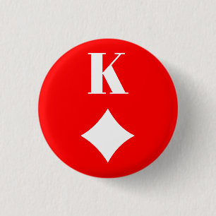King of Diamonds - Spaarkaartsymbool Ronde Button 3,2 Cm