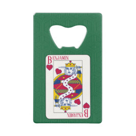 King of Hearts aangepaste naam spelen Kredietkaart Flessenopener