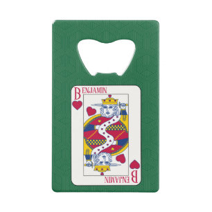King of Hearts aangepaste naam spelen Kredietkaart Flessenopener