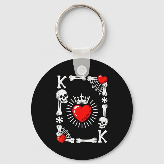 King Of Hearts Card Costume Funny Halloween King O Sleutelhanger (Voorkant)