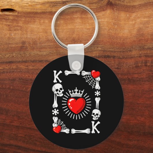 King Of Hearts Card Costume Funny Halloween King O Sleutelhanger (Voorkant)