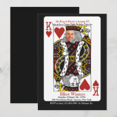King of Hearts Casino Night Photo Invitation (Devant / Derrière)