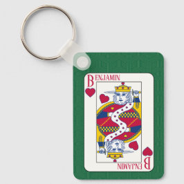 King of Hearts Custom Name Play Card Sleutelhanger