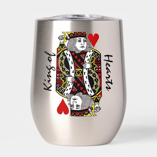 King of Hearts Design Thermische Wijn Tumbler (Voorkant)
