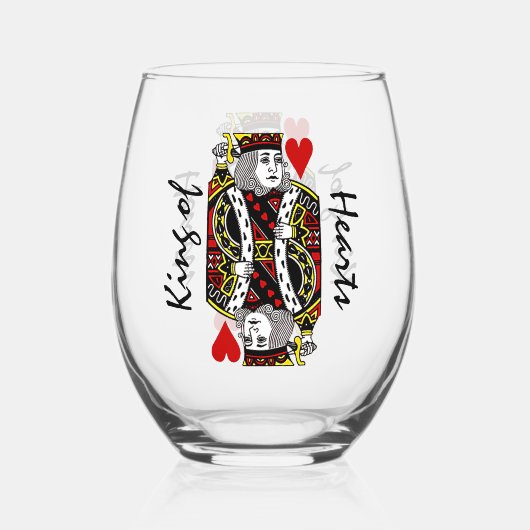 King of Hearts Design Verre sans pierre (Recto)