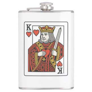 King of Hearts: koninklijk rood en goud Heupfles