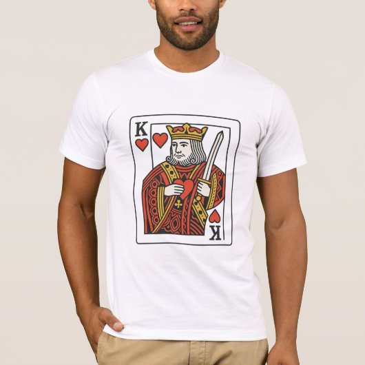King of Hearts: koninklijk rood en goud T-shirt (Voorkant)