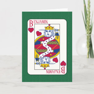 King of Hearts Nom personnalisé Carte de jeu Valen