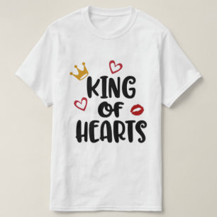 King of Hearts Valentijnsdag Rood/Wit Liefde T-shirt