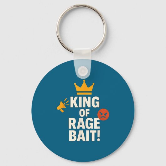 King Of Rage Bait Funny Internet Meme Gamer Quote  Sleutelhanger (Voorkant)