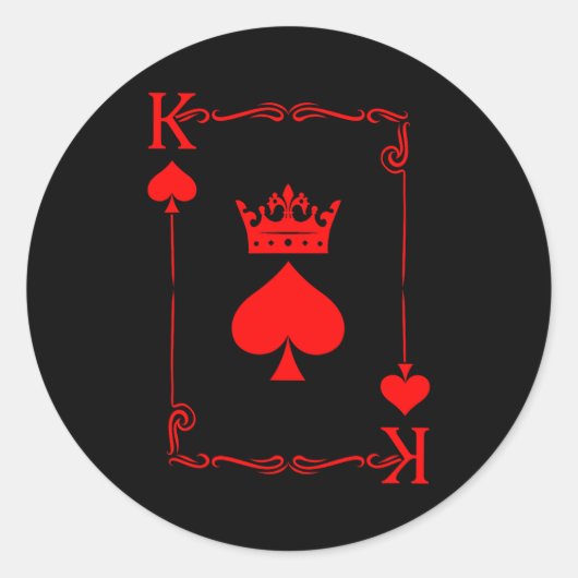 King Of Spade Game Black History Playing Card Men  Ronde Sticker (Voorkant)