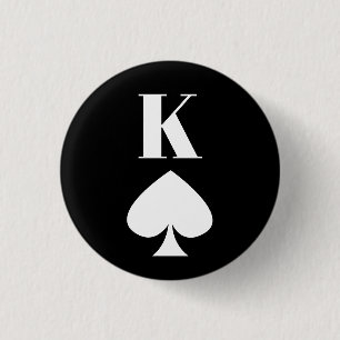 King of Spades - Playing Card Symbol Classic Round Ronde Button 3,2 Cm