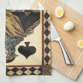 King of Spades-speelkaart van Vision Studio Theedoek (Quarter Fold)