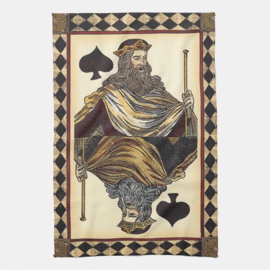 King of Spades-speelkaart van Vision Studio Theedoek (Verticaal)