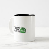 King of spreadsheets Two-Tone koffiekoffie mok (Voorkant links)