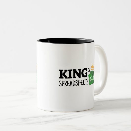 King of spreadsheets Two-Tone koffiekoffie mok (Voorkant rechts)