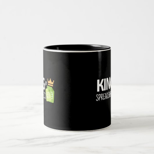 King of spreadsheets Two-Tone koffiekoffie mok (Center)