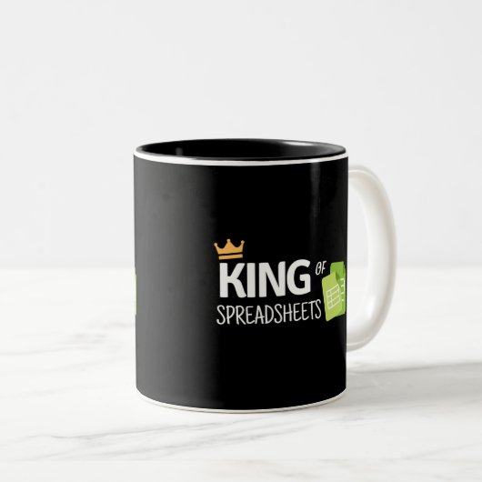 King of spreadsheets Two-Tone koffiekoffie mok (Voorkant rechts)