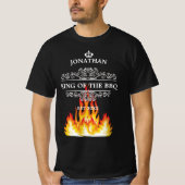 King of The BBQ Funny Quote Custom Name  T-shirt (Voorkant)