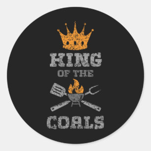 King of the Coals Grill Barbecue Vleesgrillen BBQ Ronde Sticker