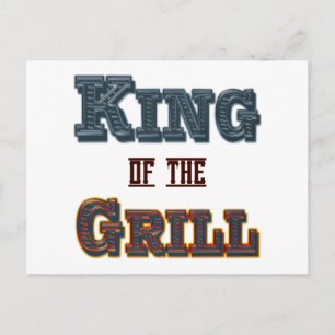 King of the Grill BBQ Cooking Slogan Briefkaart