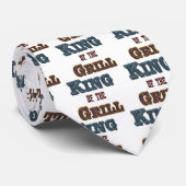 King of the Grill BBQ Cooking Slogan Stropdas (Opgerold)