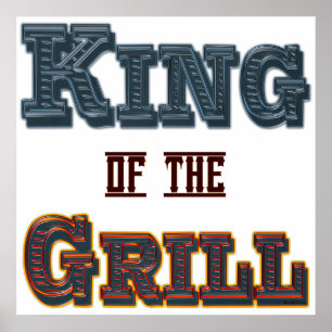 King of the Grill BBQ Gezegde Afdrukken Poster