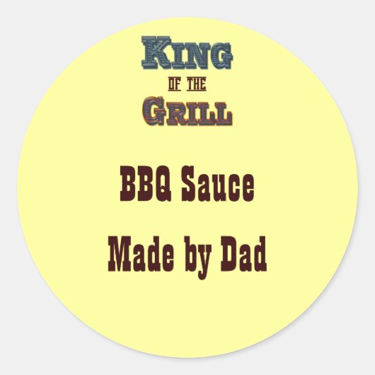 King of the Grill Custom Canning Label Sticker (Voorkant)