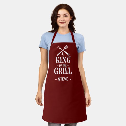 King of The Grill Personalized BBQ Schort (Gedragen)