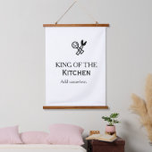 King of the kitchen chef cooking add name crown ha hangend wandkleed (Slaapkamer)