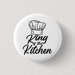 King Of The Kitchen Cooking Lover Funny Chef Ronde Button 3,2 Cm