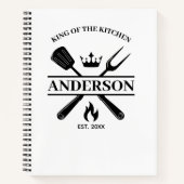 King of the Kitchen Gepersonaliseerde BBQ-recepten Notitieboek (Voorkant)