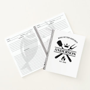 King of the Kitchen Gepersonaliseerde BBQ-recepten Notitieboek
