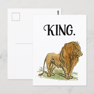 King of the Oerwoud African Lion Cat Cartoon Briefkaart