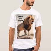 "King of the Oerwoud: Lion Print T-Shirt" T-shirt (Voorkant)