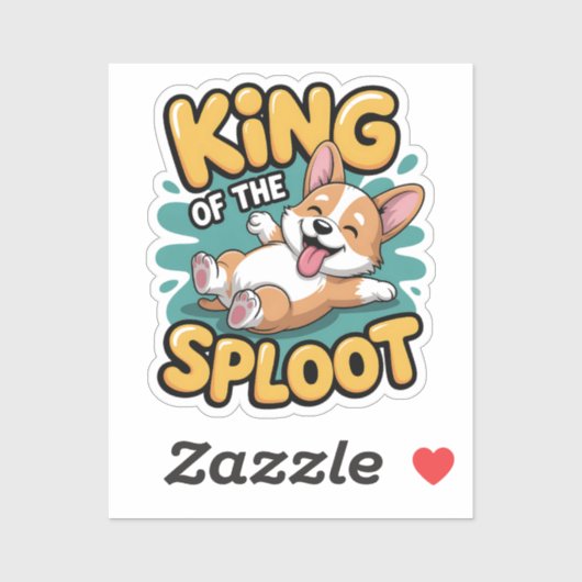 King of the Sploot Funny Dog Lying Pose Gift Sticker (Vel)