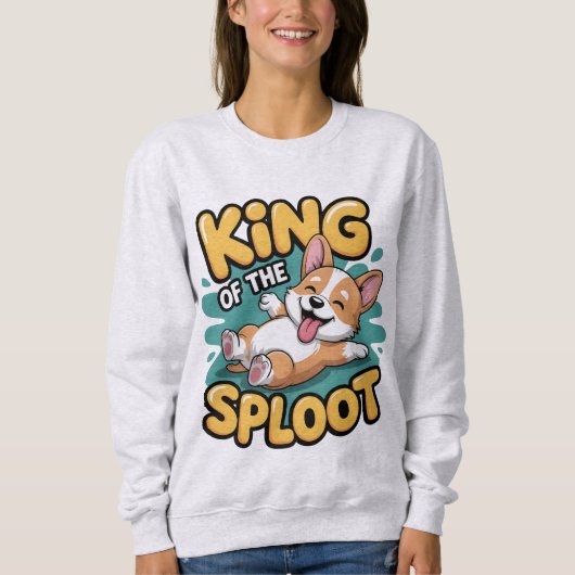 King of the Sploot Funny Dog Lying Pose Gift Trui (Voorkant)