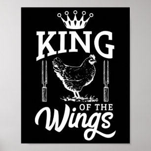 King of the Wings Grappige kip BBQ barbecue Poster