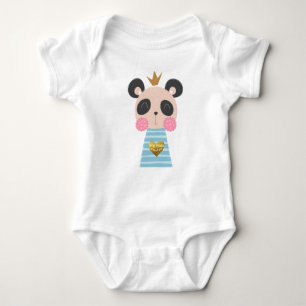King Panda Baby Jersey Bodysuit