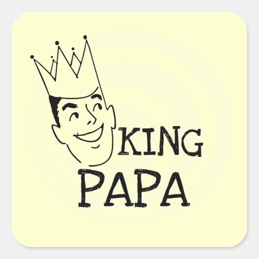 King Papa T-shirts en geschenken Vierkante Sticker (Voorkant)